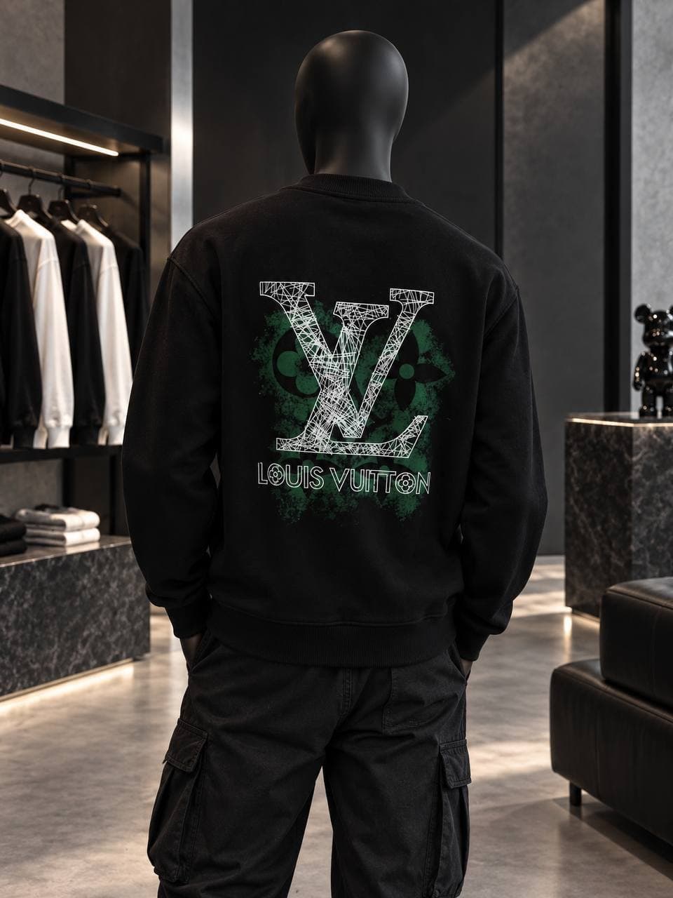 Big Back Print Sweatshirt in Grey