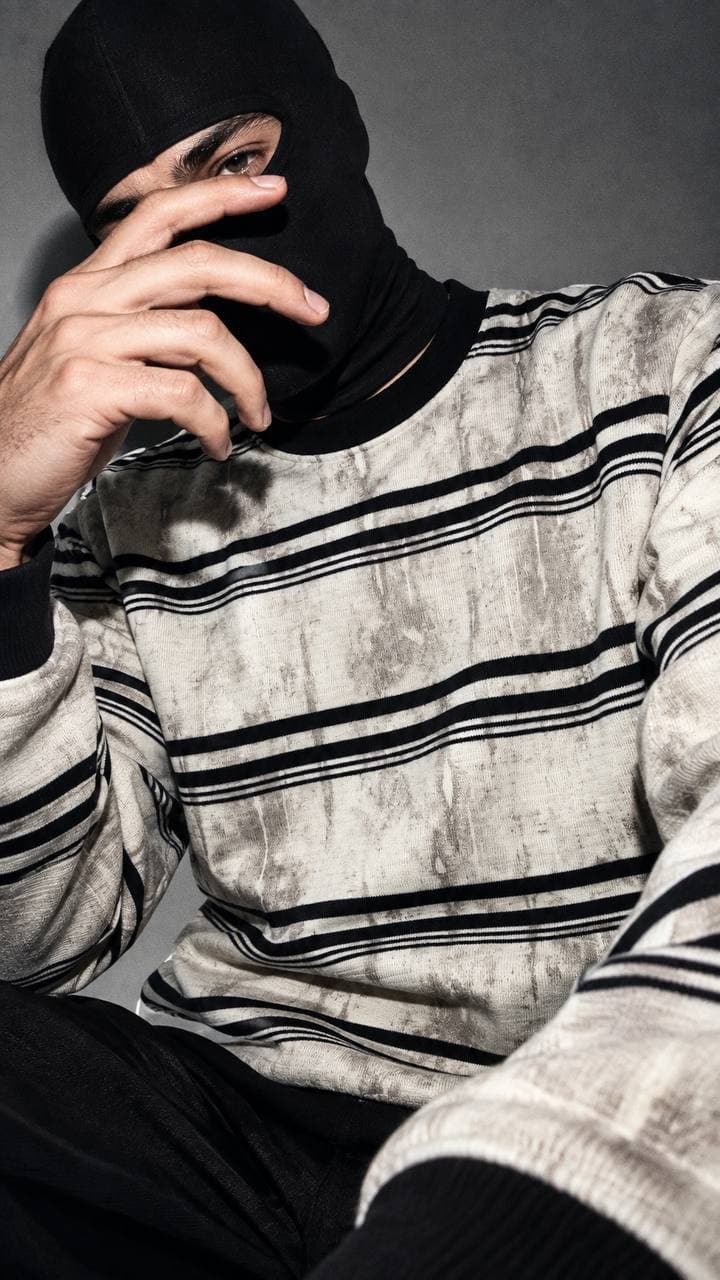 Washed Stripe Sweater in Cream