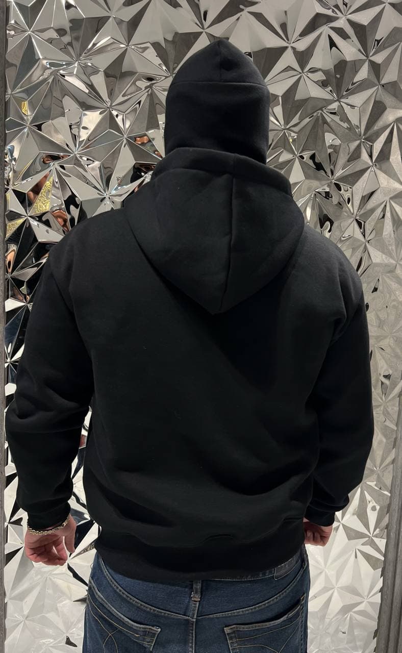 Essential Zip Hoodie in Black