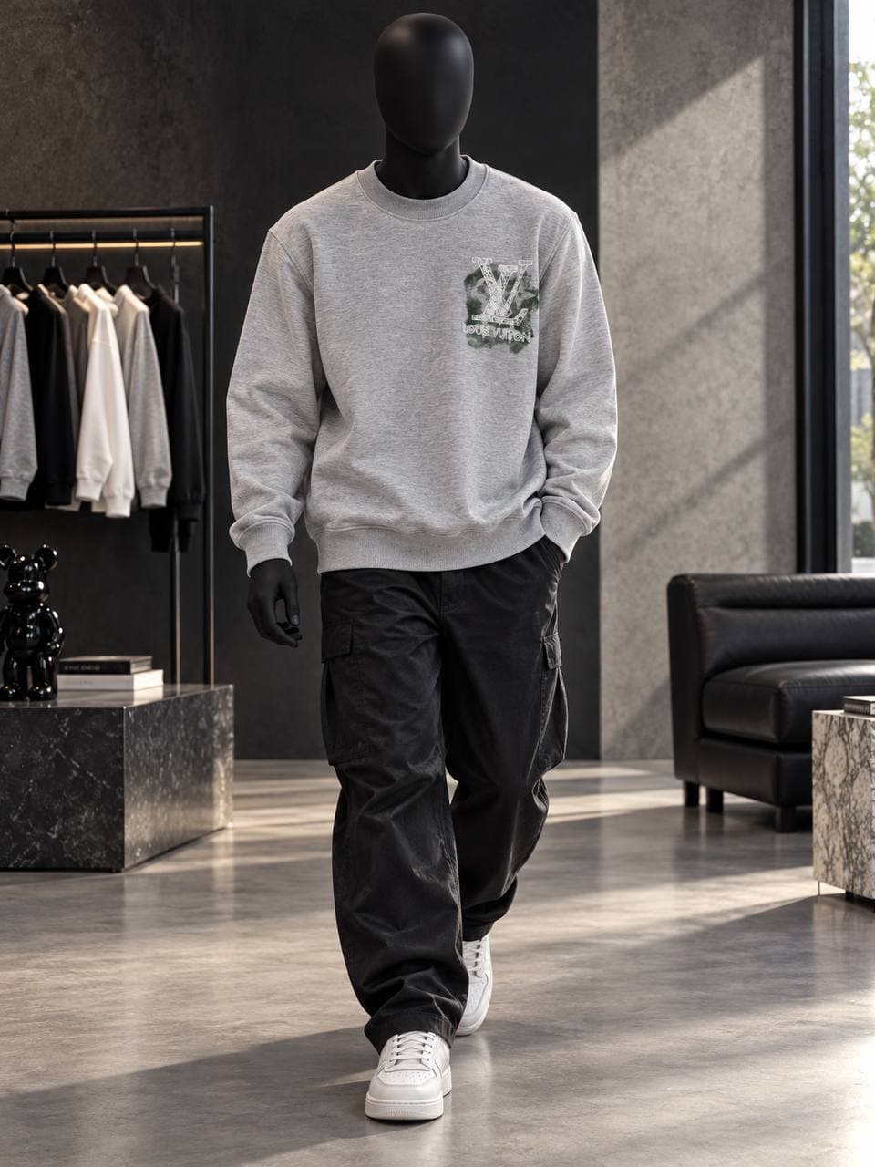 Big Back Print Sweatshirt in Grey, photo 2