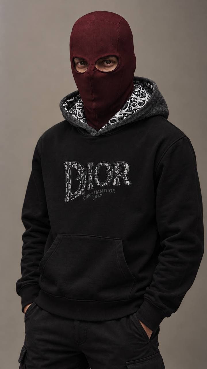 Embroidered Logo Hoodie in Black