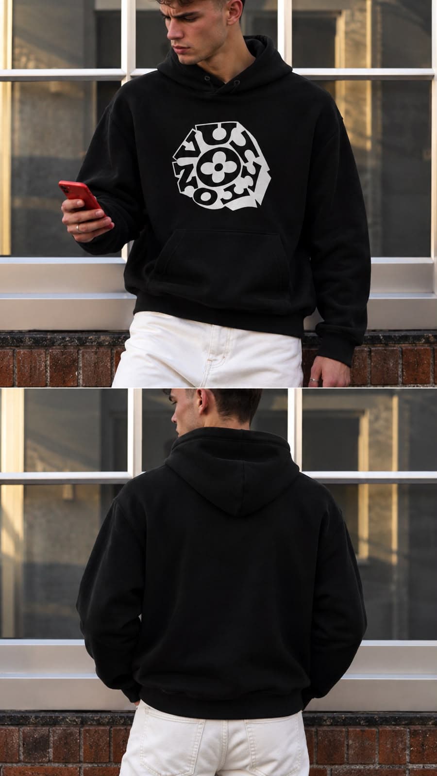 Circle Logo Hoodie in Black