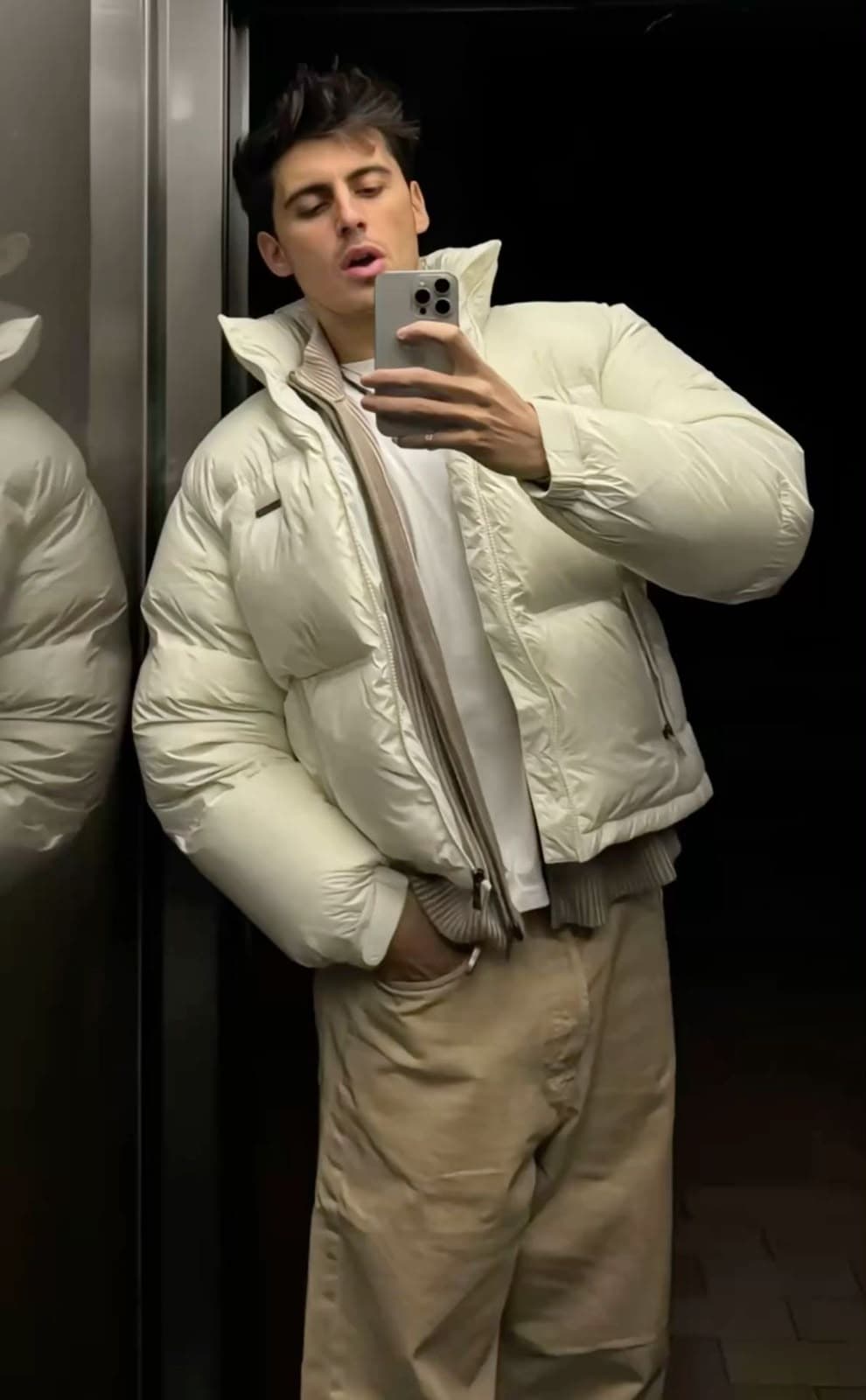Puffer Jacket in Cream