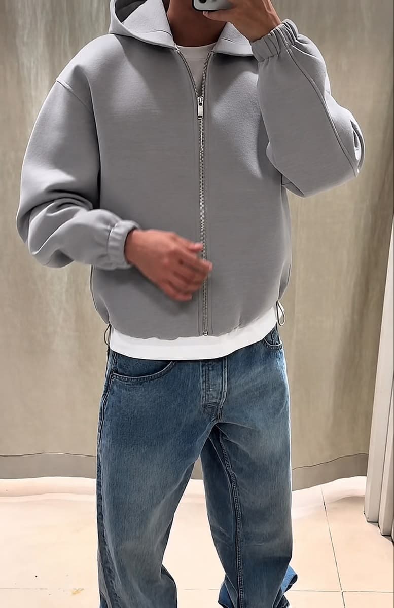 Scuba Zip Jacket in Grey